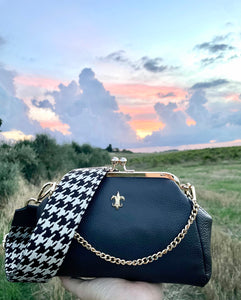 TOTUM Mini Virgina (Dark Chocolate Color) & TOTUM "Hound Tooth" Shoulder Strap