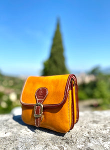 TOTUM "T7 Shiny Square Cross Mini" Shoulder Bag (Tuscan Vegetable Leather)