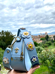 TOTUM "Boboli Boutique Flower" Shoulder Strap & "Miss O" Bag (Light Blue Color)
