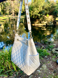 TOTUM "Lux Lucciola" White Quilting Large Bucket Bag